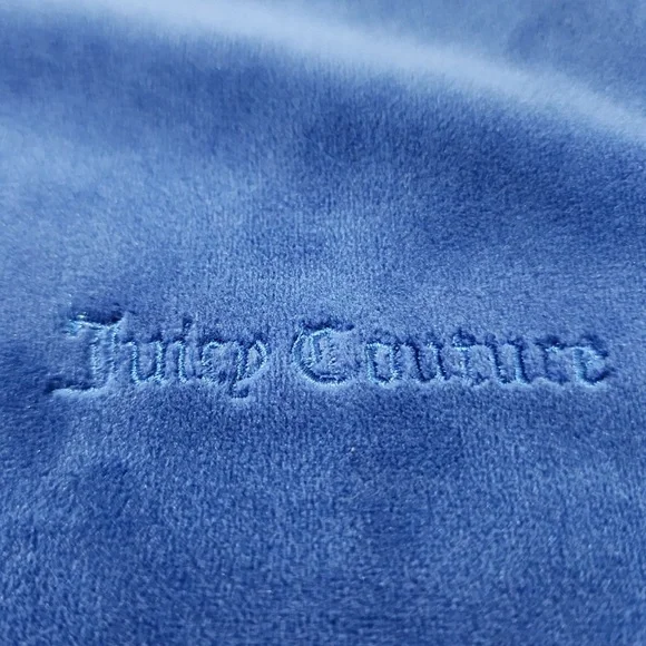 Juicy Couture Y2K Blue Velour Hooded Sweatshirt 1X - Picture 4 of 9